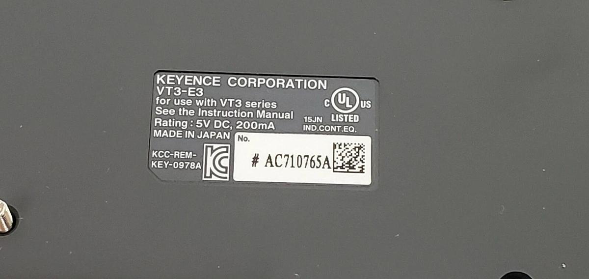 NIB KEYENCE VT3-E3 TOUCH PANEL DISPLAY ETHERNET EXTENSION UNIT 5VDC 200mA VT3E3