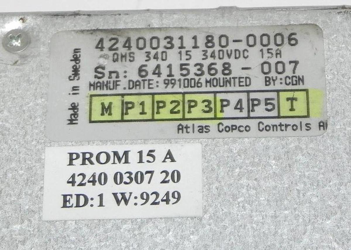 Used ATLAS COPCO 4240 0311 80 QMS-340-15 SERVO CONTROLLER 4240031180