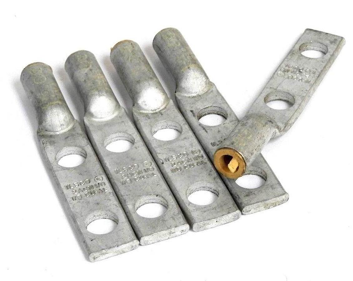 Used LOT OF 5 NEW ILSCO 2ACN WIRE CONNECTOR LUGS