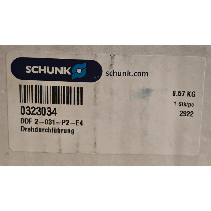 Used SCHUNK DDF 2-031-P2-E4 / DDF2-31-P2-E4 ROTARY FEED-THROUGH 323034 / 0323034 NSMP