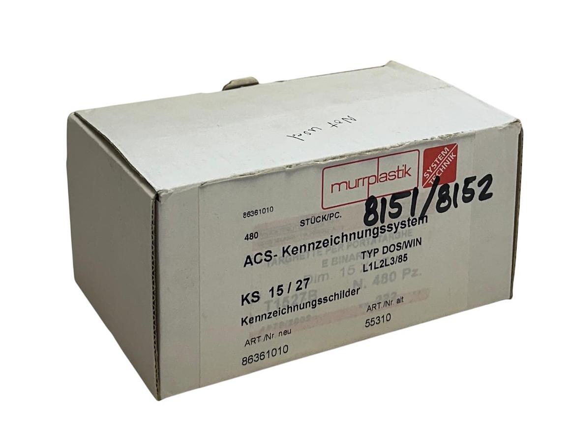 Used 432 MURRPLASTIK 86361010 / MP86361010 / KS 15/27 LABELING PLATES 55310 OEM NSMP