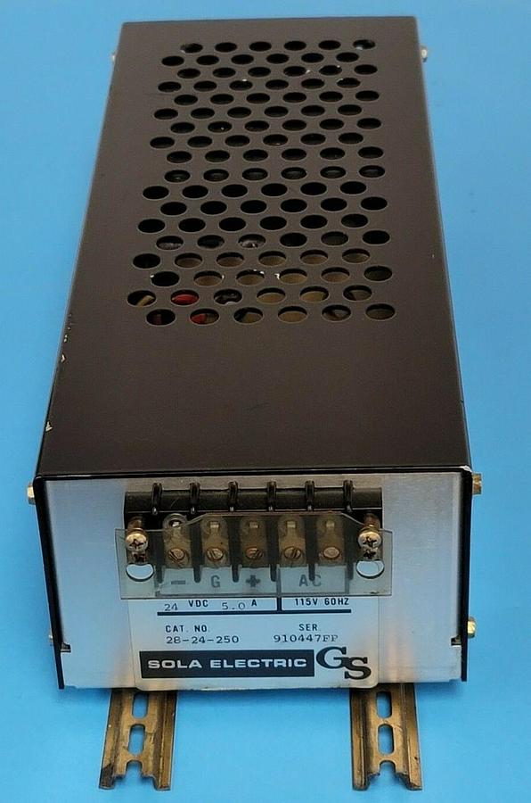 Used SOLA ELECTRIC 28-24-250 POWER SUPPLY 24VDC 5A 2824250