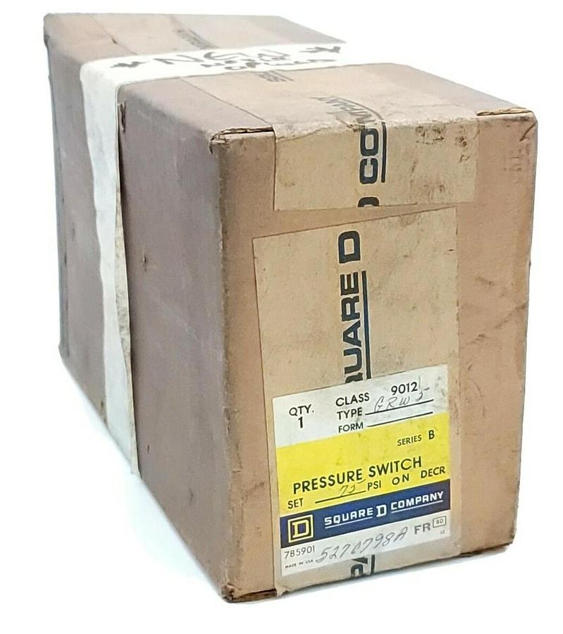 Used FACTORY SEALED SQUARE D 9012-GRW5 PRESSURE SWITCH 9012GRW5 SER B RANGE 3-150PSIG