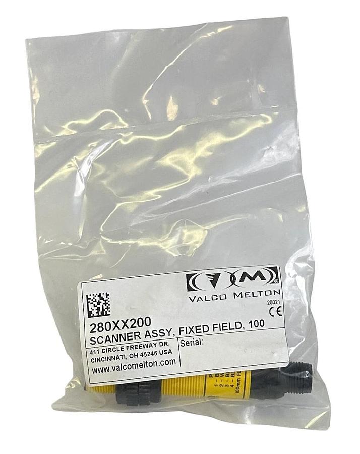 Used NEW SEALED VALCO MELTON 280XX200 FIXED FIELD SCANNER ASSEMBLY 100mm 4-PIN 10-30V