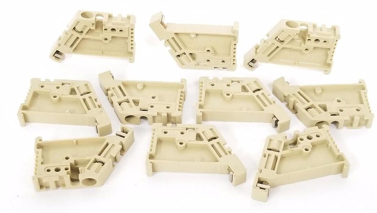 Used LOT OF 10 NEW WEIDMULLER EW-35, TERMINAL BLOCK END BRACKETS 46X27X8.5MM, EW35
