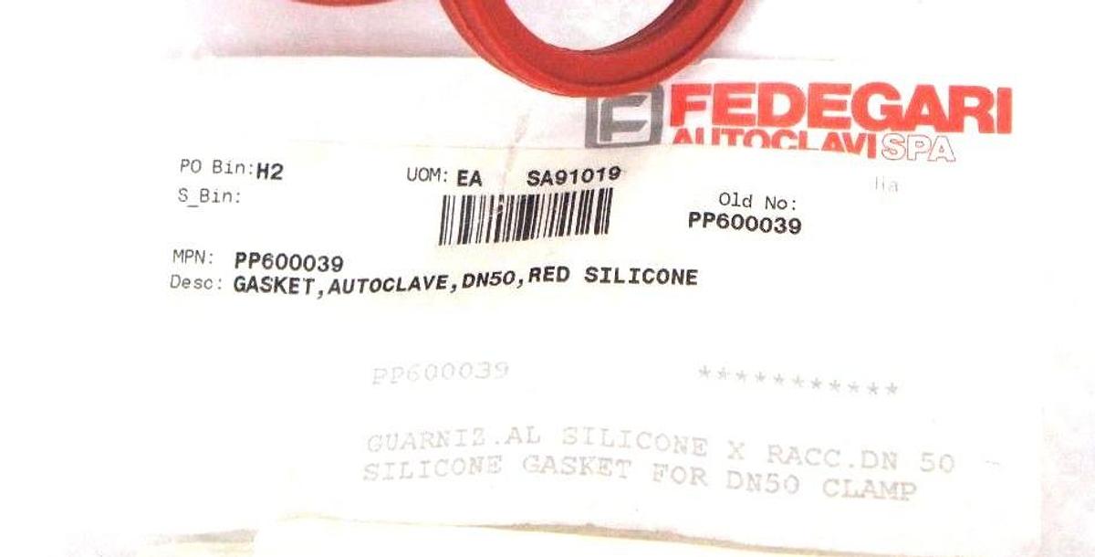 Used LOT OF 8 NEW FEDEGARI AUTOCLAVI PP600039 GASKETS RED SILICONE FOR DN50 CLAMPS