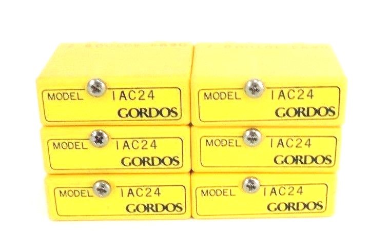Used LOT OF 6 NEW GORDOS IAC24 I/O MODULE 30VDC, 50mA, 24 VDC 60HZ, 90-140VAC