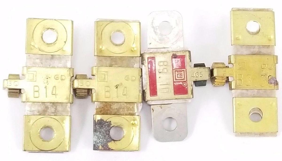 Used LOT OF 4 SQUARE D HEATER ELEMENTS B.14, B3.30, B9.10