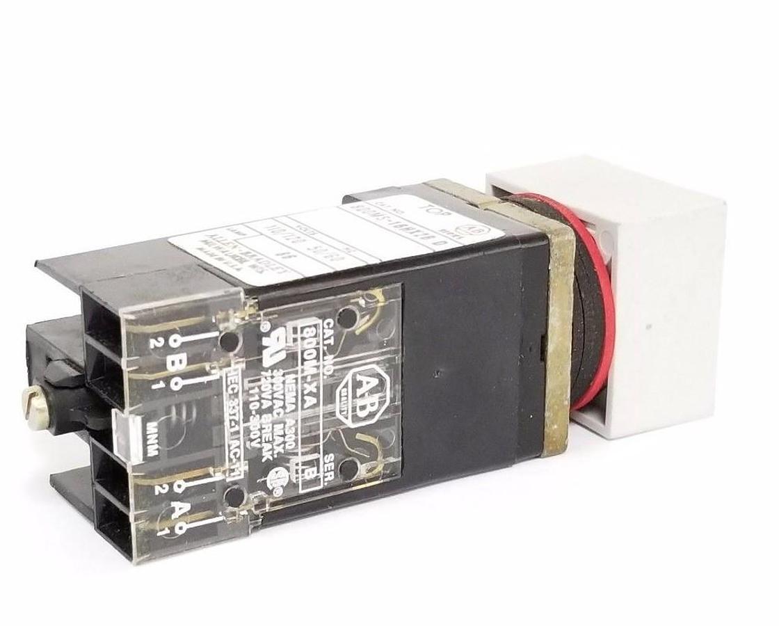 Used ALLEN BRADLEY 800MS-16HX2B SELECTOR SWITCH SER D, ILLUMINATED 110/120VAC 50/60H