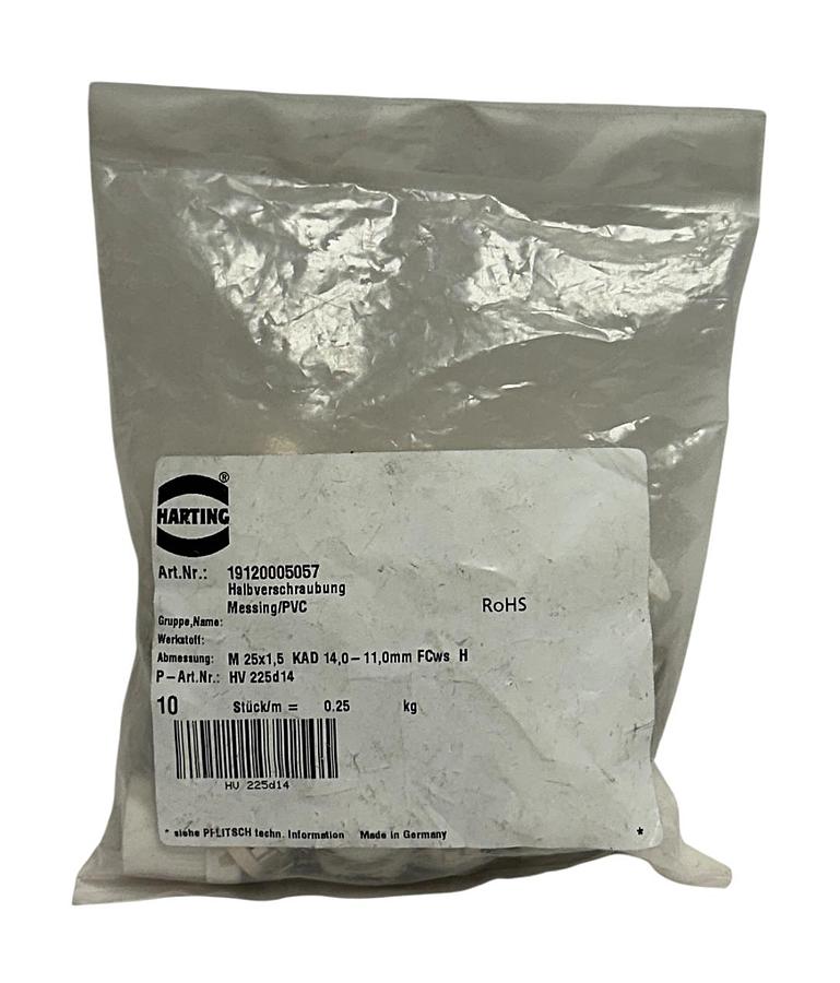 10 HARTING 19120005057 HALF-SCREW CONNECTORS M25x1.5KAD 14.0-11.0mm OEM NSFS