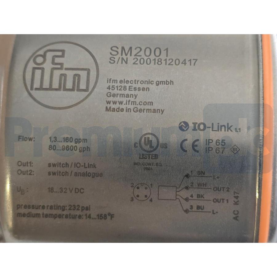 Used ifm SM2001 efector300 SMR21XGXFRKG/US Magnetic Flow Meter 1.3-160gpm NSMP