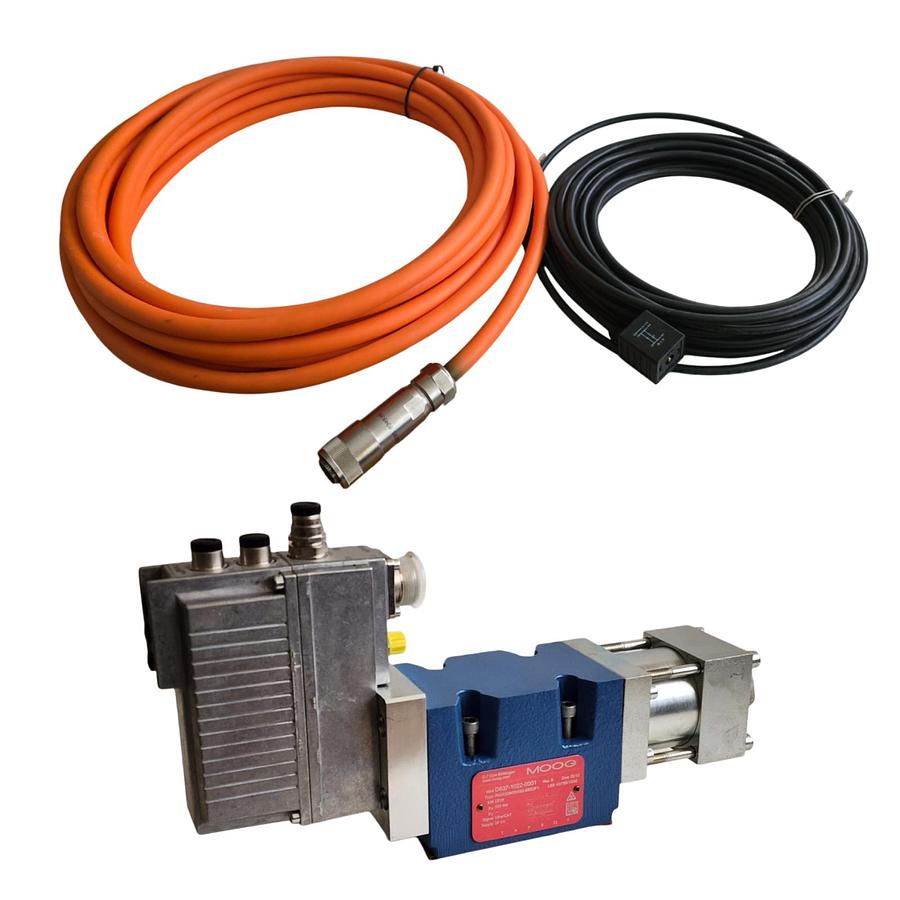 Used MOOG D637-1022-0001 / R40KX2M3NS92-BEE2F1 D637 DIRECT DRIVE SERVO VALVE w/CABLES