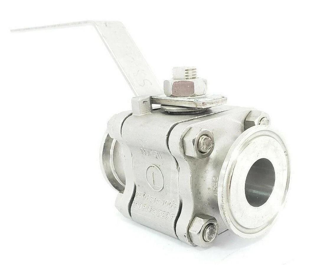 Used LADISH 1001-371 CF8M BALL VALVE 1001-372, 4308-0707-10, 250/100PSI, 100/320DEG F