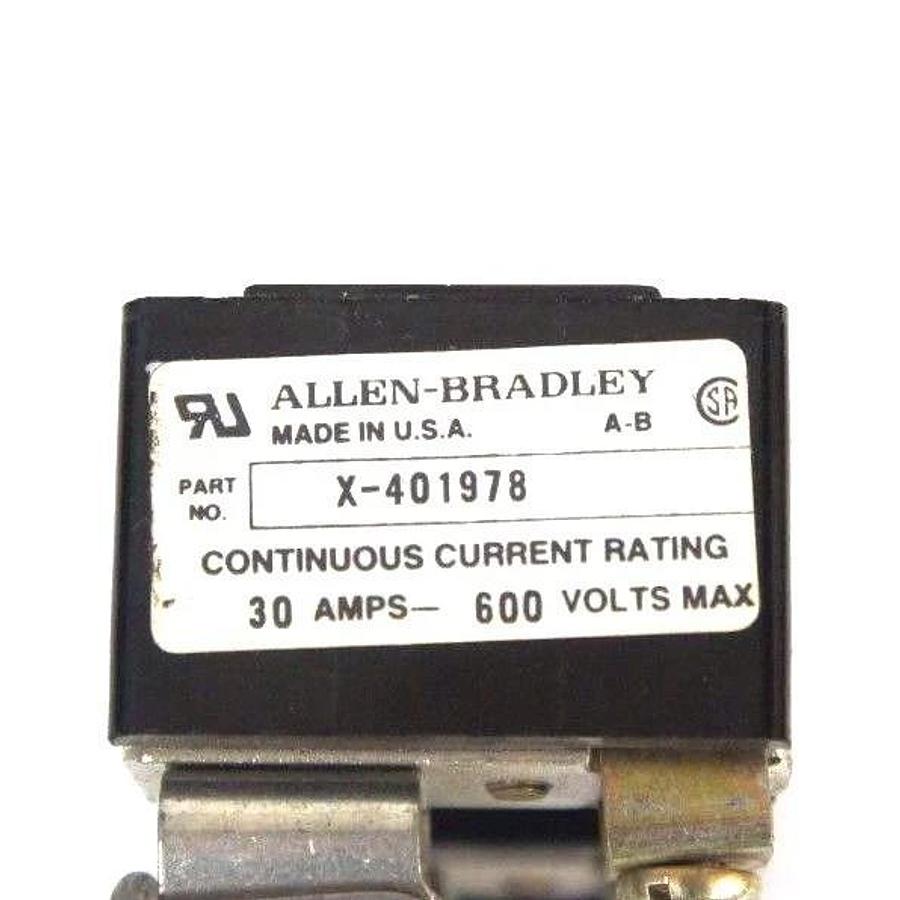 Used LOT OF 3 ALLEN BRADLEY X-401978 FUSE BLOCKS 30AMP, 600 VOLT MAX, X401978