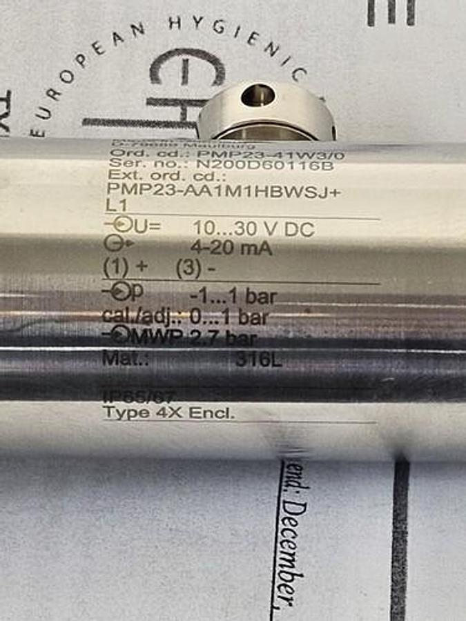 Used NIB ENDRESS + HAUSER CERABAR PMP23 PRESSURE TRANSMITTER PMP23-41W3/0