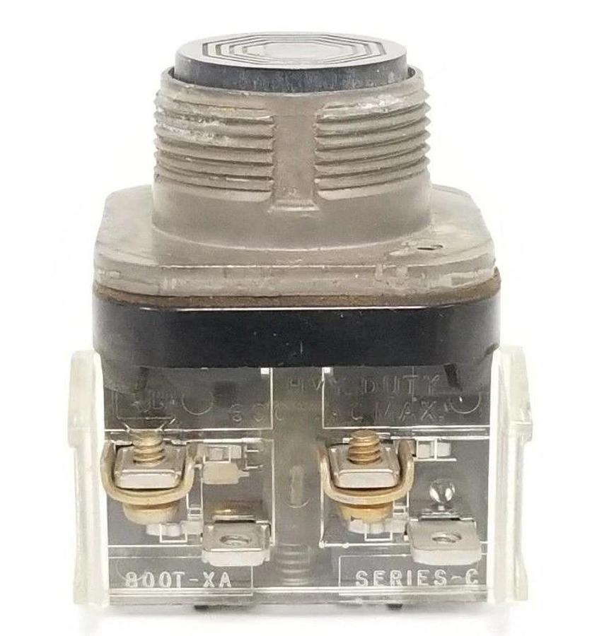 Used ALLEN BRADLEY 800T-A2 PUSH BUTTON SER. B W/ 800T-XA SER. C CONTACT BLOCK