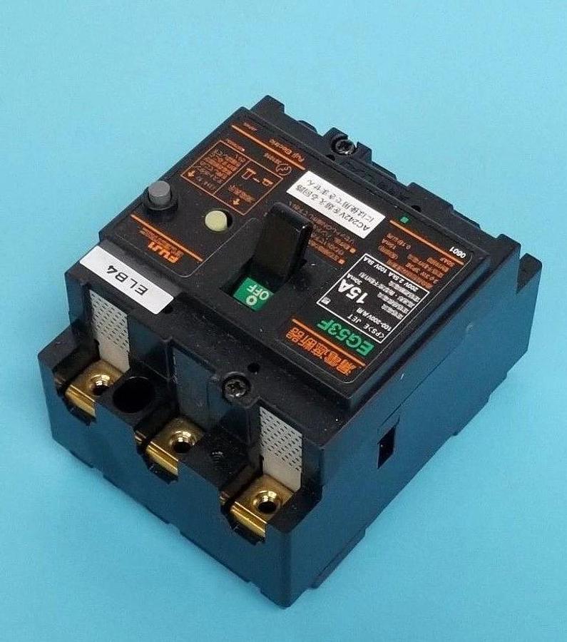 Used FUJI ELECTRIC EG53F 15A CIRCUIT BREAKAER EG53F-15