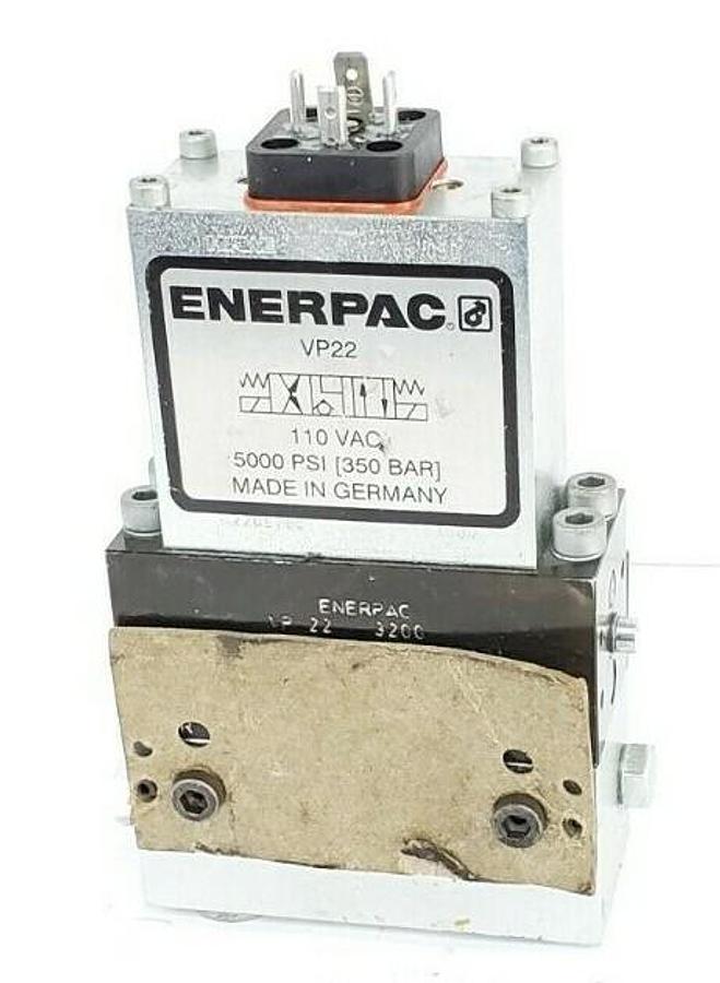 NEW ENERPAC VP22 SOLENOID VALVE 110 VAC, 5000 PSI (350 BAR) VP 22 3200