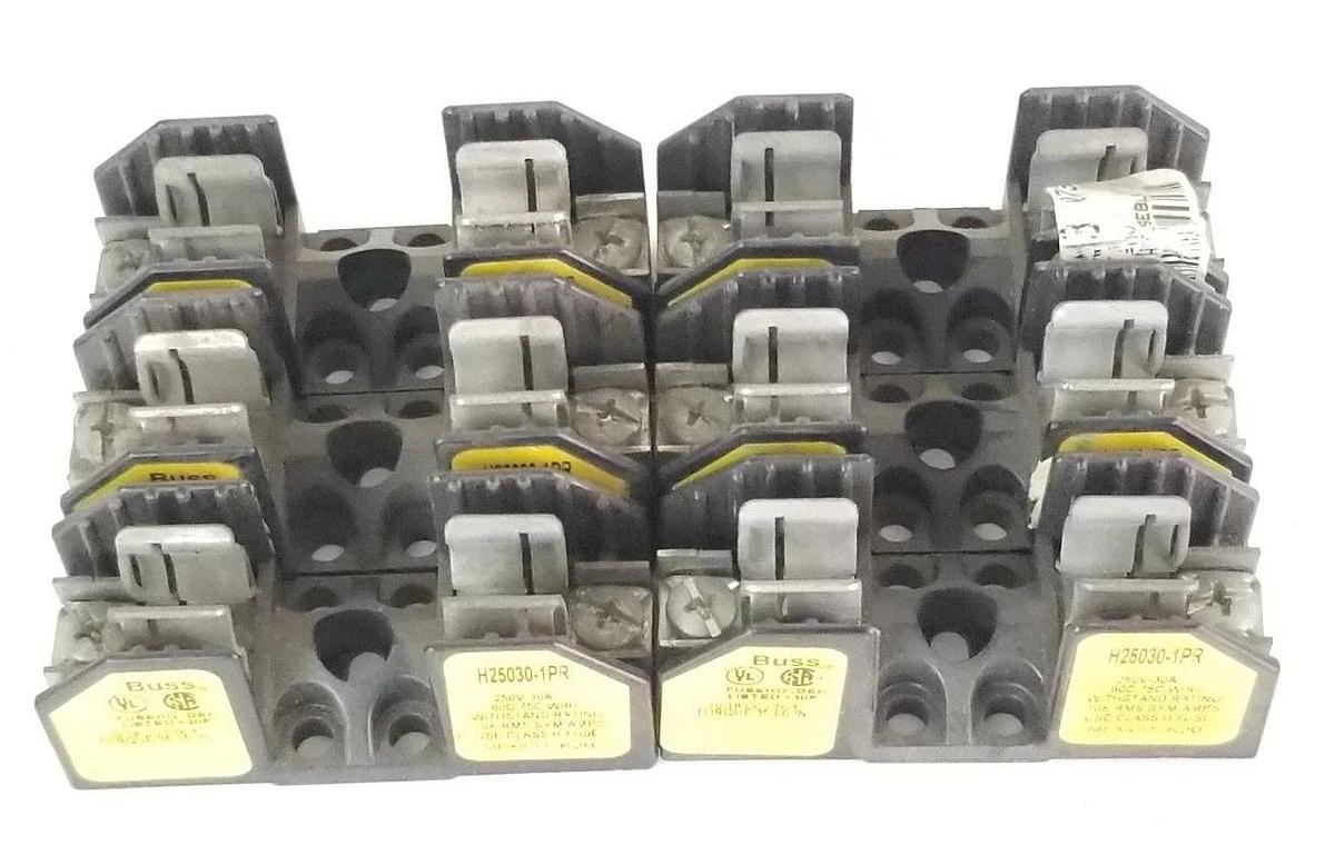 Used LOT OF 6 BUSSMANN H25030-1PR FUSE HOLDERS H250301PR