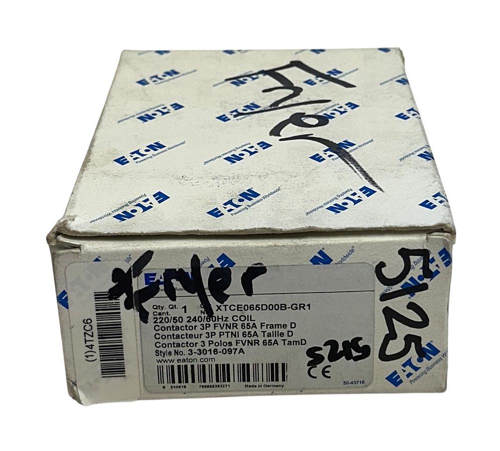 Used EATON XTCE065D00B-GR1 / DIL M65 / XTCE065D00B XT IEC CONTACTOR 3-3016-097A NSMP