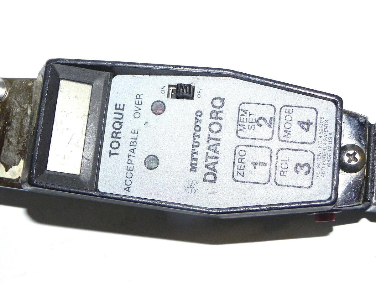 Used MITUTOYO DATATORQ DIGITAL. 3-50in 36-600in lb TORQUE WRENCH
