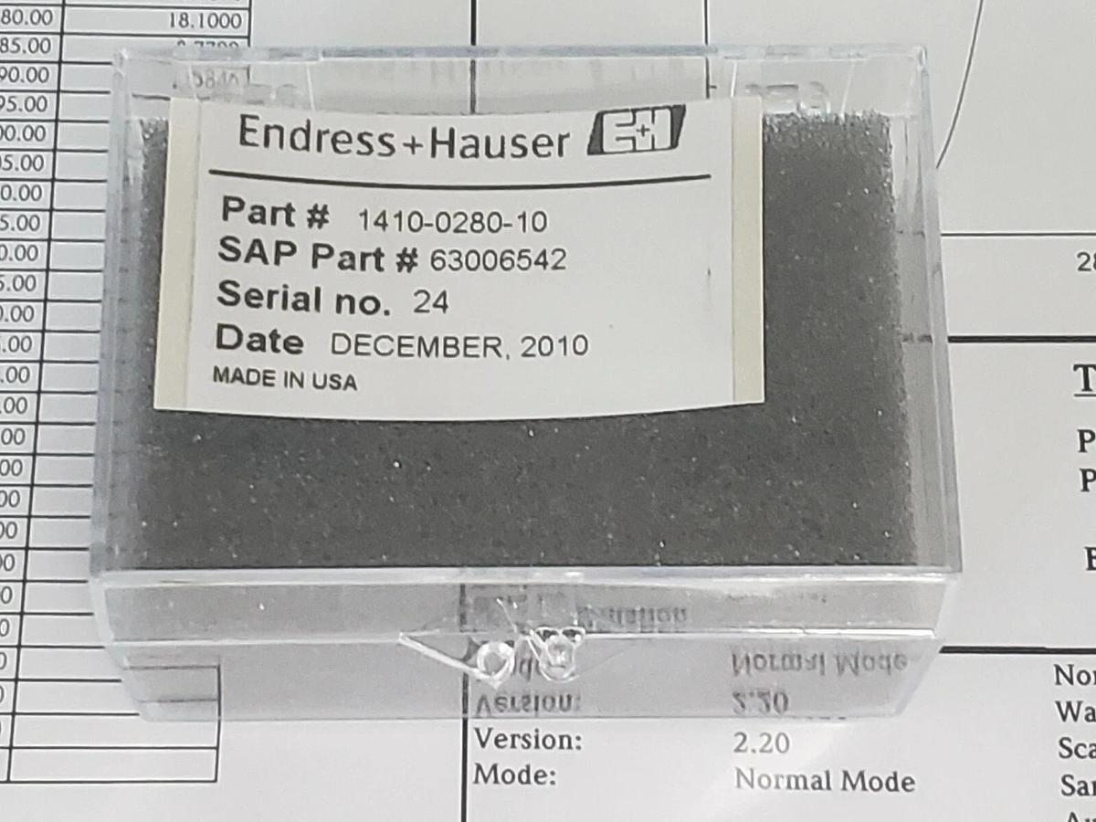 Used NEW ENDRESS + HAUSER 1410-0280-10 INTERFERENCE FILTER 63006542 REV. H 280BP10