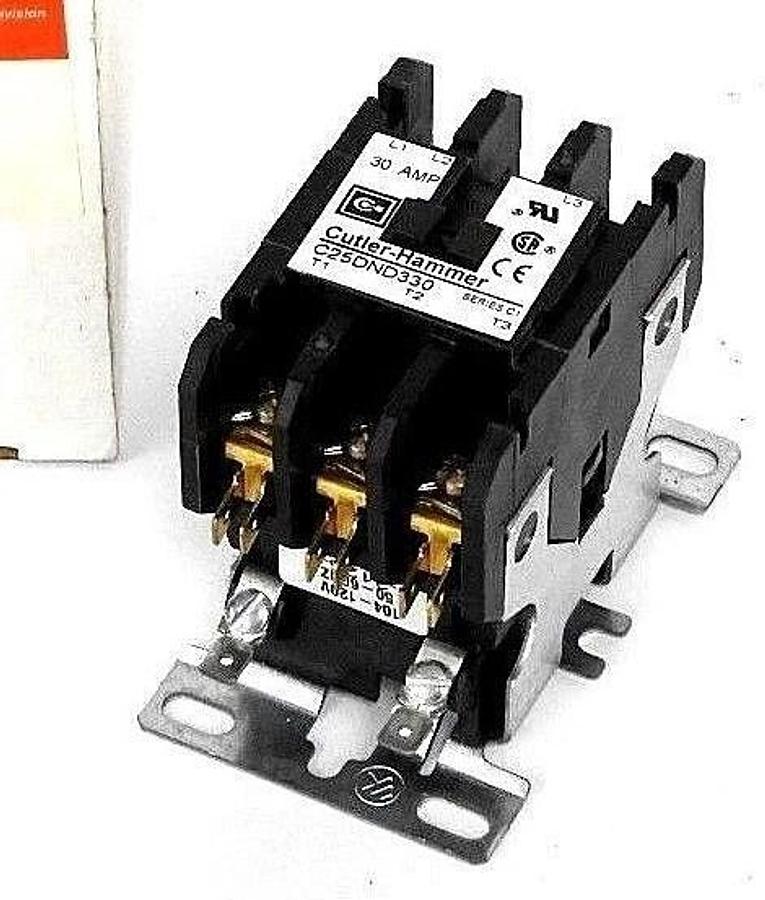 NIB TRANE CTR01494 CONTACTOR CUTLER-HAMMER C25DND330, 3P, 30A, 110V, WITH LUGS