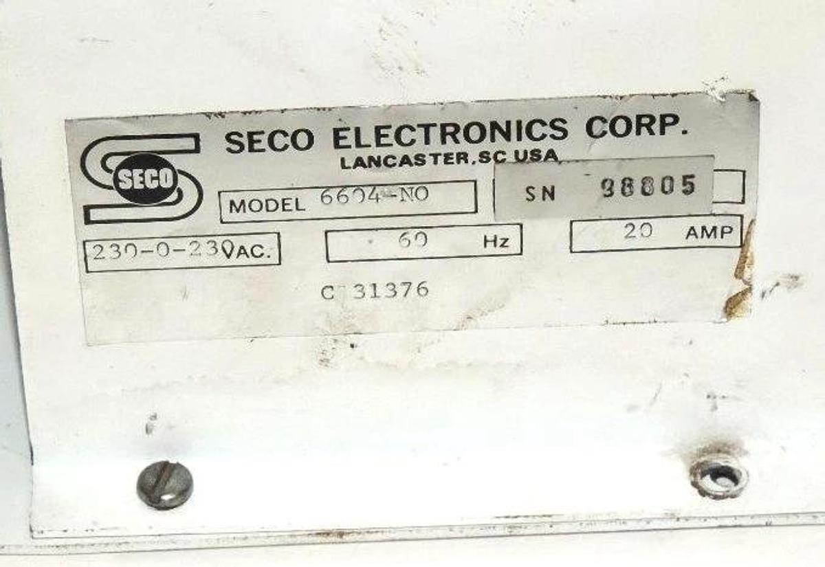 Used SECO ELECTRONICS 6604-NO DC DRIVE, 230 VAC, 20 AMP 6604NO