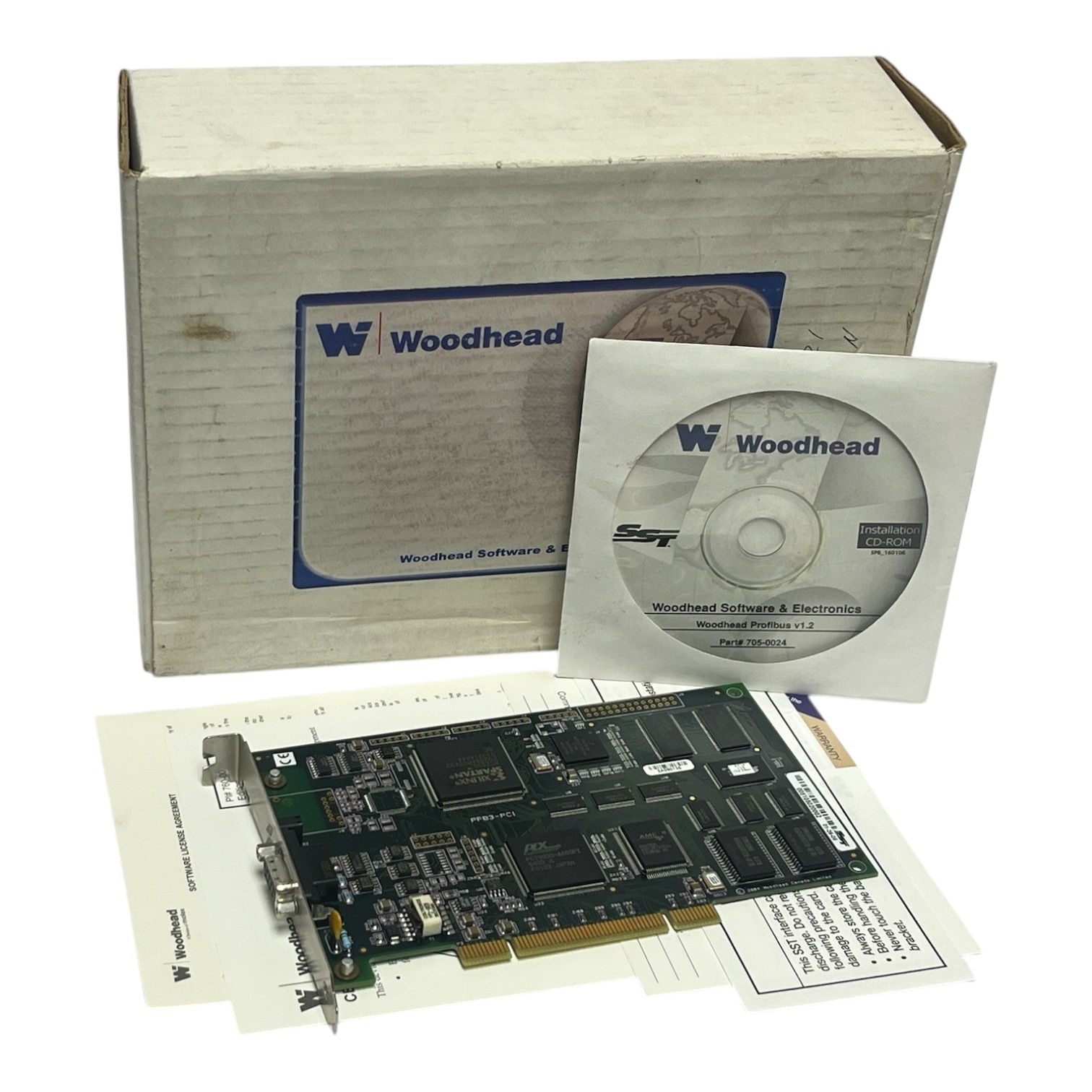 Used Woodhead SST-PB3-PCU PROFIBUS Interface Card Rev: 1.3.3 + CD-ROM V1.2