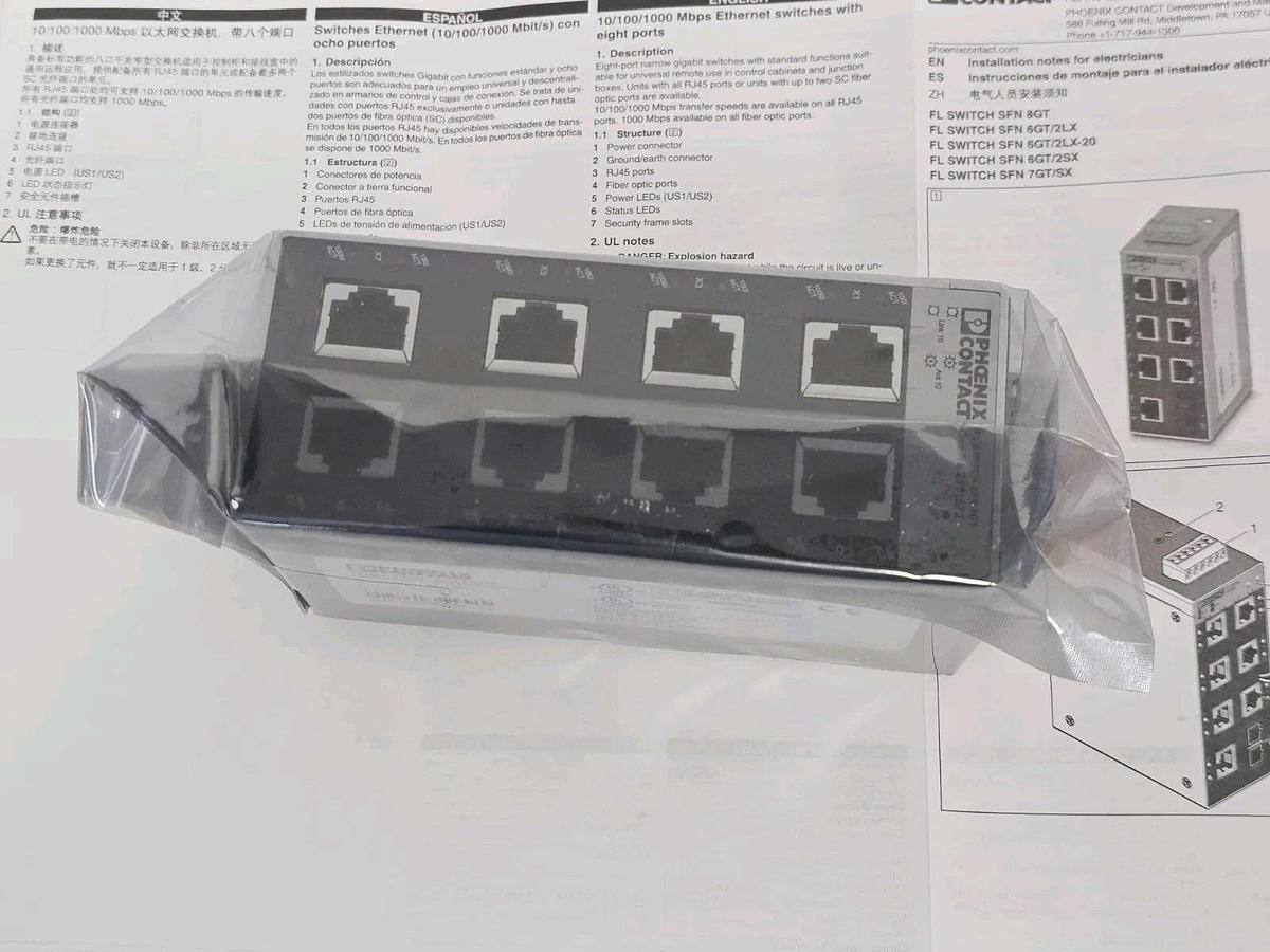 Used NIB PHOENIX CONTACT FL SWITCH SFN 8GT ETHERNET SWITCH 2891673