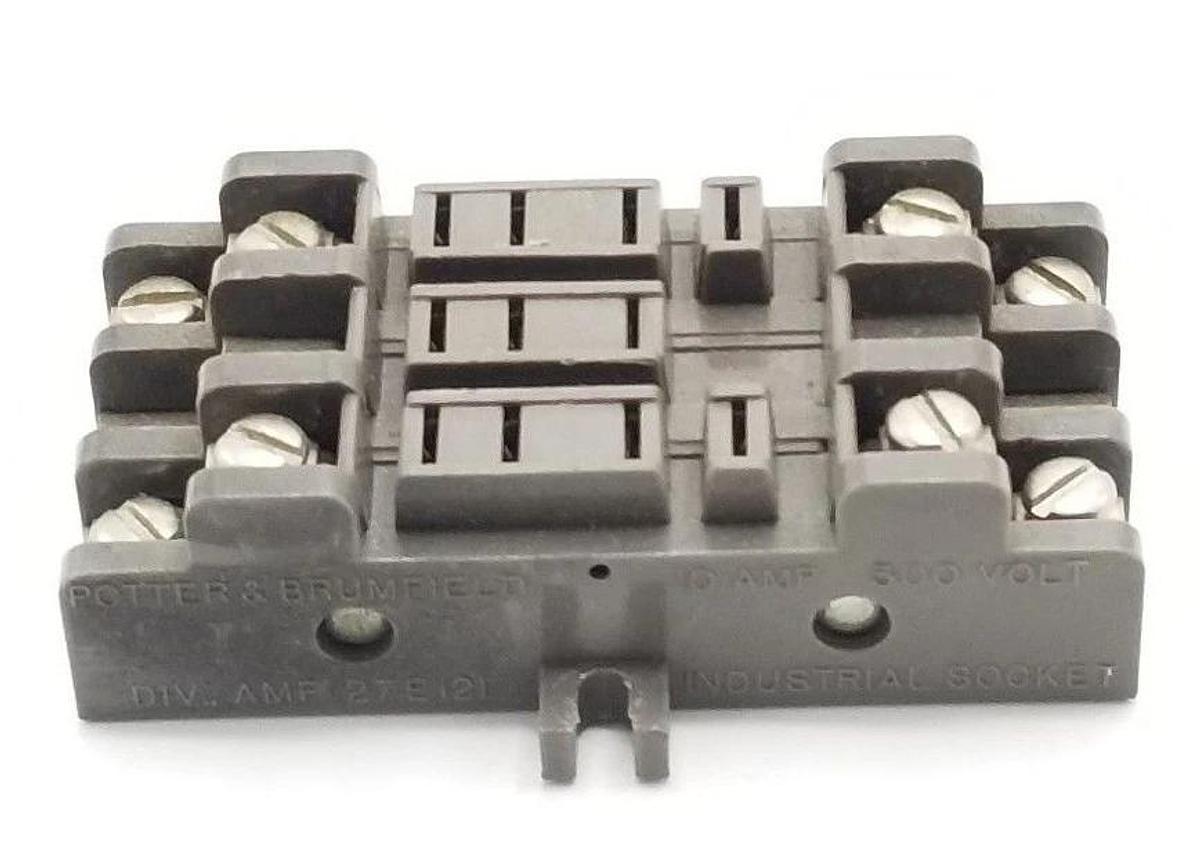 Used POTTER & BRUMFIELD 27E121 RELAY BASE 10A, 300V