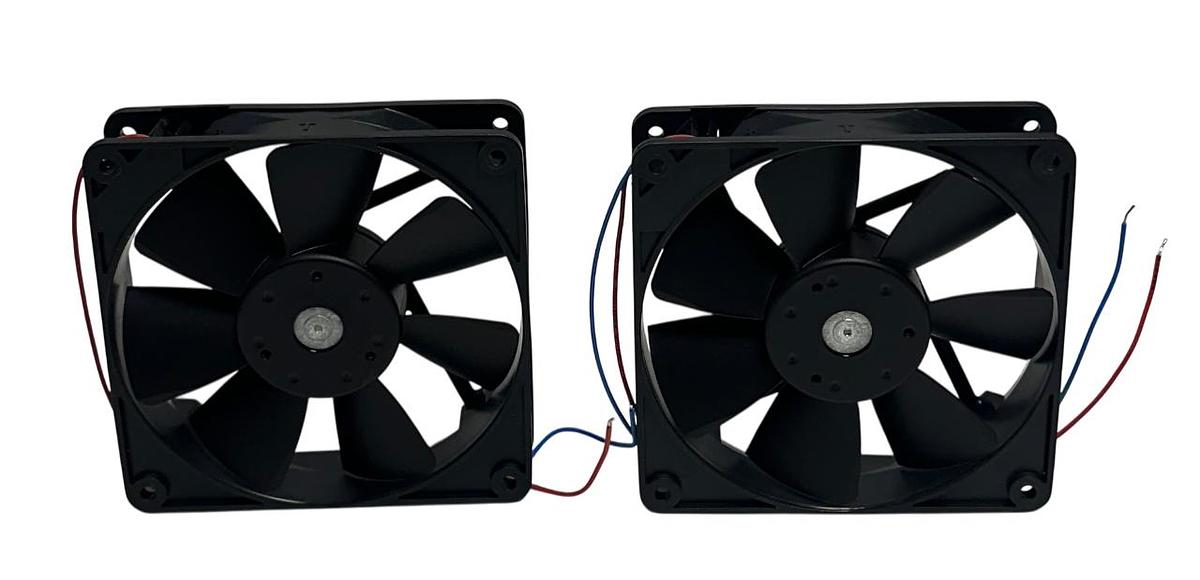 Used 2 EBM-PAPST 4414 FM / 4414FM DC AXIAL COMPACT FANS 12-28VDC 3.2W .13A 119mm NSNP