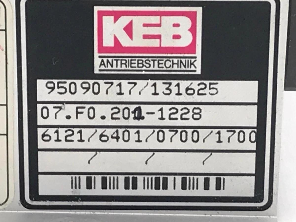 Used KEB 07.F0.201-1228 COMBIVERT DRIVE 1PH, 200-240V, 50/60HZ 1,8KVA 4,5A