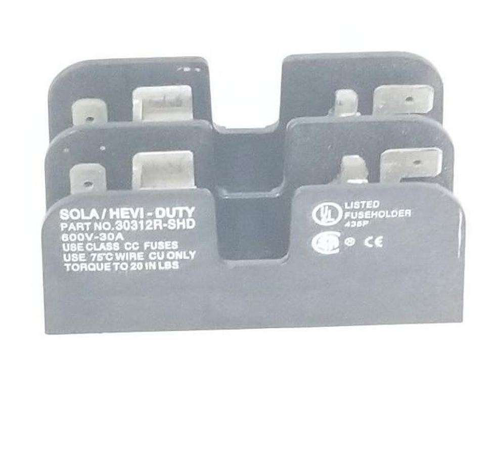 Used SOLA / HEVI-DUTY 30312R-SHD FUSE HOLDER 600V, 30A, 30312RSHD