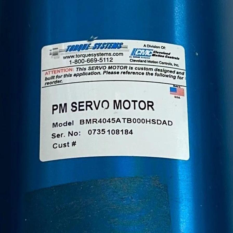 Used CLEVELAND TORQUE SYSTEMS BMR4045A TB000HSDAD PM SERVO MOTOR 5/8'' SHAFT USNP