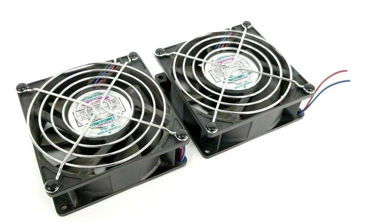 Used LOT OF 2 MECHATRONICS INC. G9232X24B-FSR BRUSHLESS DC FANS 24VDC G9232X24B
