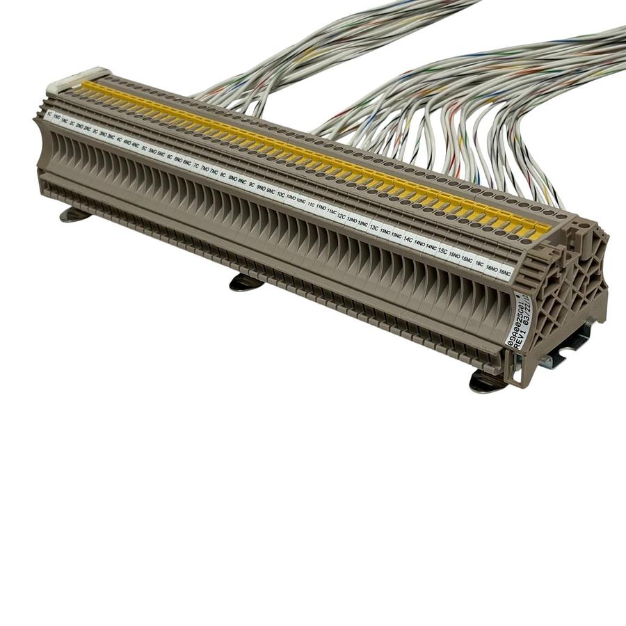 Used Custom DIN Rail Terminal Block Assembly with Multi-Connector Wire Harness