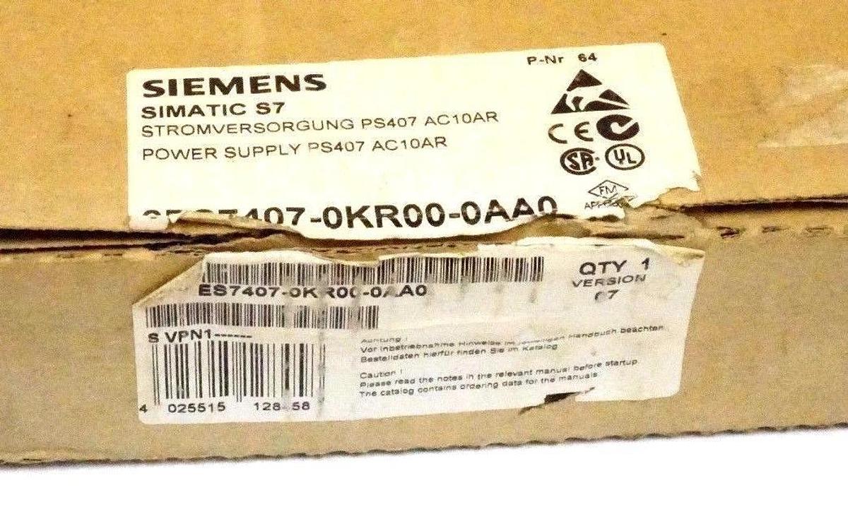 NEW SIEMENS 6ES7407-0KR00-0AA0 POWER SUPPLY MODULE PS407 6ES74070KR000A00