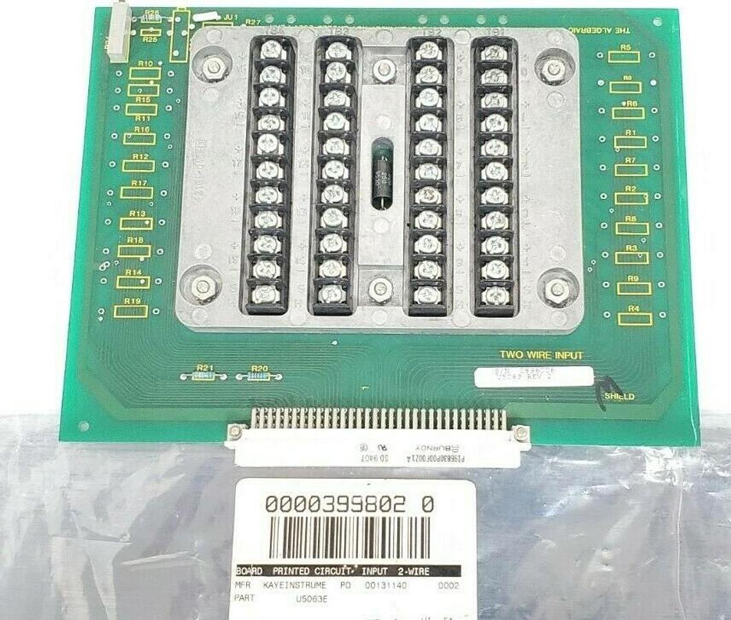 Used ACUREX KAYE 43157-011 PC BOARD 2WIRE INPUT  U5063 REV. 2 43155 REV. F