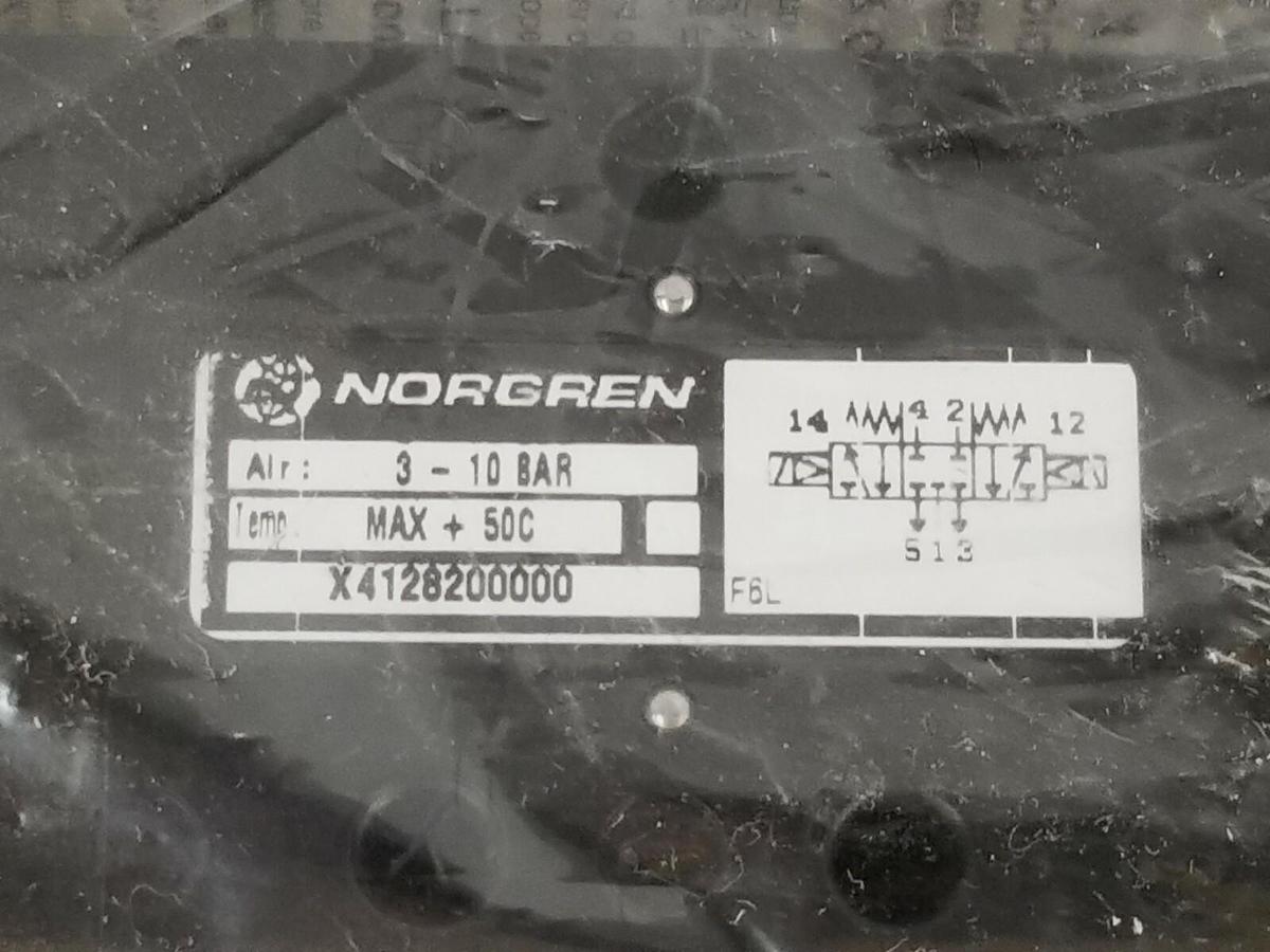 NEW NORGREN X4128200000 DOUBLE SOLENOID VALVE 3-10 BAR, W/O 4098350