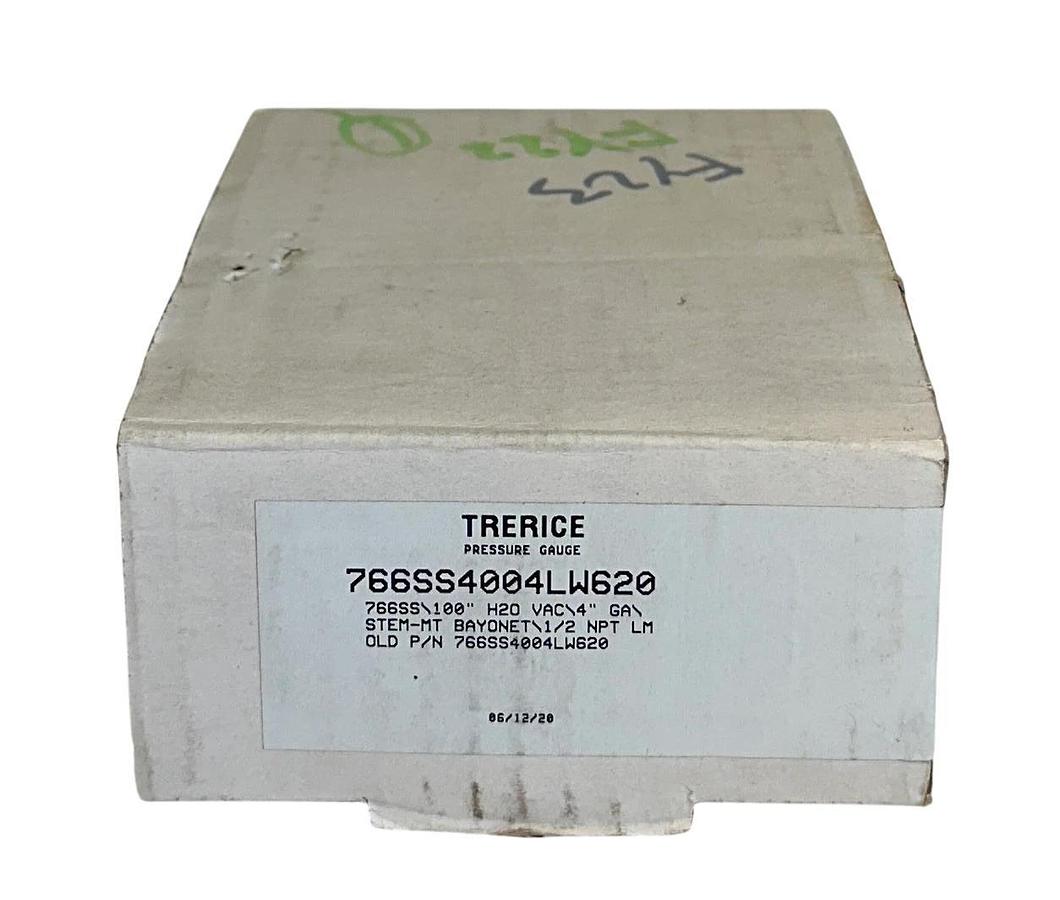 TRERICE 766SS4004LW620 / 766SS VACUUM GAUGE 0-100'' H2O VAC 4'' GAUGE SS NSMP
