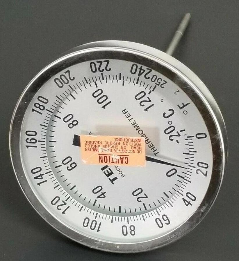 NEW TEL-TRU 7236040 THERMOMETER 0-250 DEG. F / -20-120 DEG. C