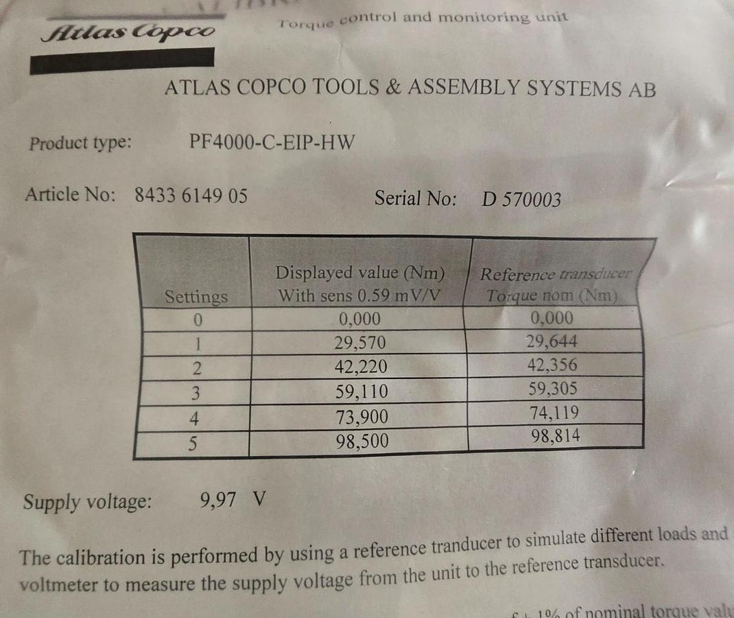 ATLAS COPCO PF4000-C-EIP-HW 8433.6149.05 TENSOR POWER FOCUS 4000 CONTROLLER NSMP