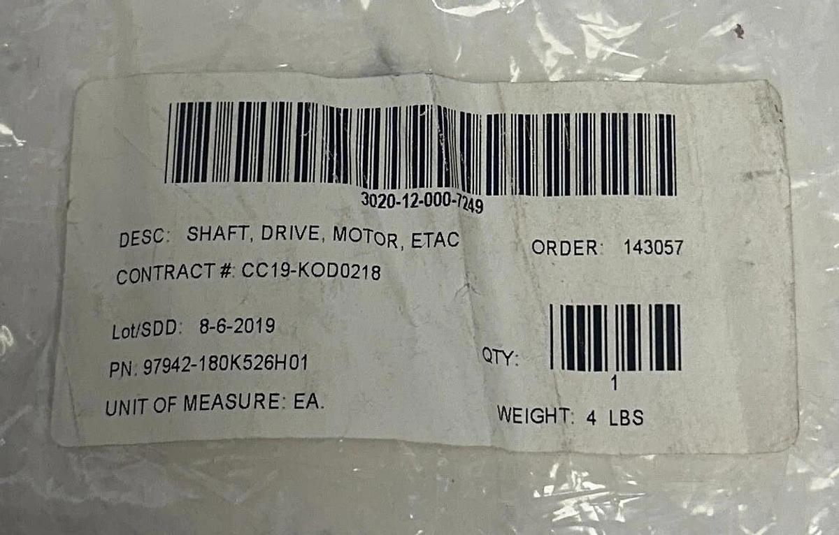 MOTOR DRIVES & CONTROLS 97942-180K526H01 / 97942 MOTOR DRIVE SHAFT ETAC NSNP