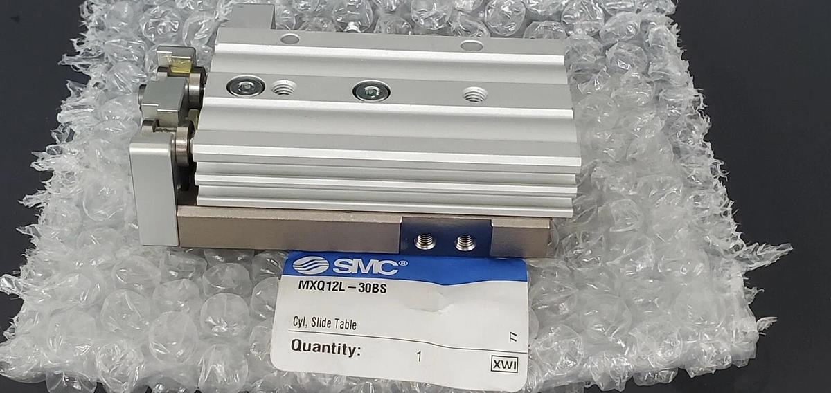 Used NEW SMC MXQ12L-30BS CYLINDER TABLE SLIDE SHOCK ABSORB MXQ12L30BS