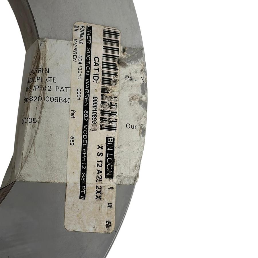 Used Ahlstrom Warren 6PH12 Suction Liner Sideplate 068200006B407A1 CF8M New Surplus