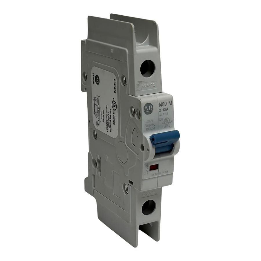 Used Allen Bradley 1489-M1C130 1 Pole 13A Miniature Circuit Breaker Series D UL489