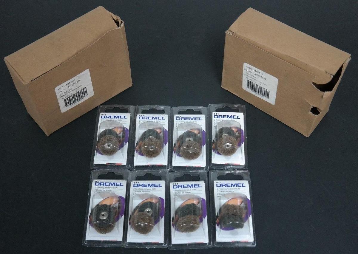 Used LOT OF 8 NEW DREMEL 511 FINISHING ABRASIVE BUFF WHEEL KITS 180&280 GRIT 5000511