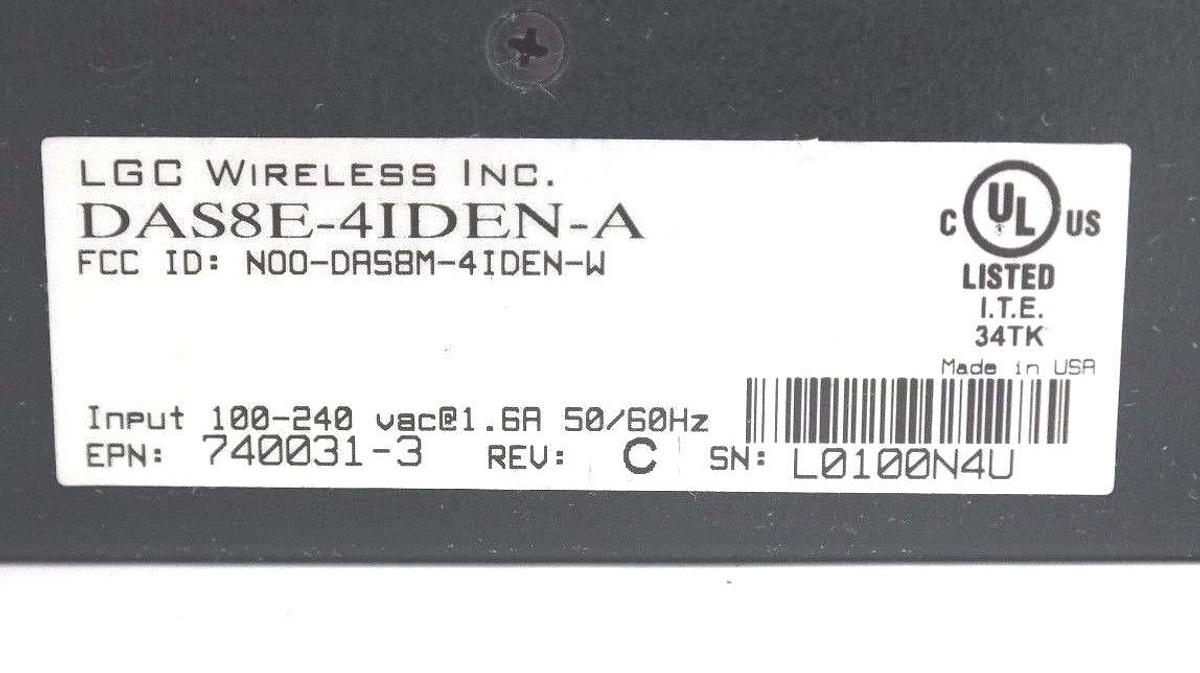 Used NEXTELL LGCELL EXPANSION HUB DAS8E-4IDEN-A LGC WIRELESS EPN: 740031-3