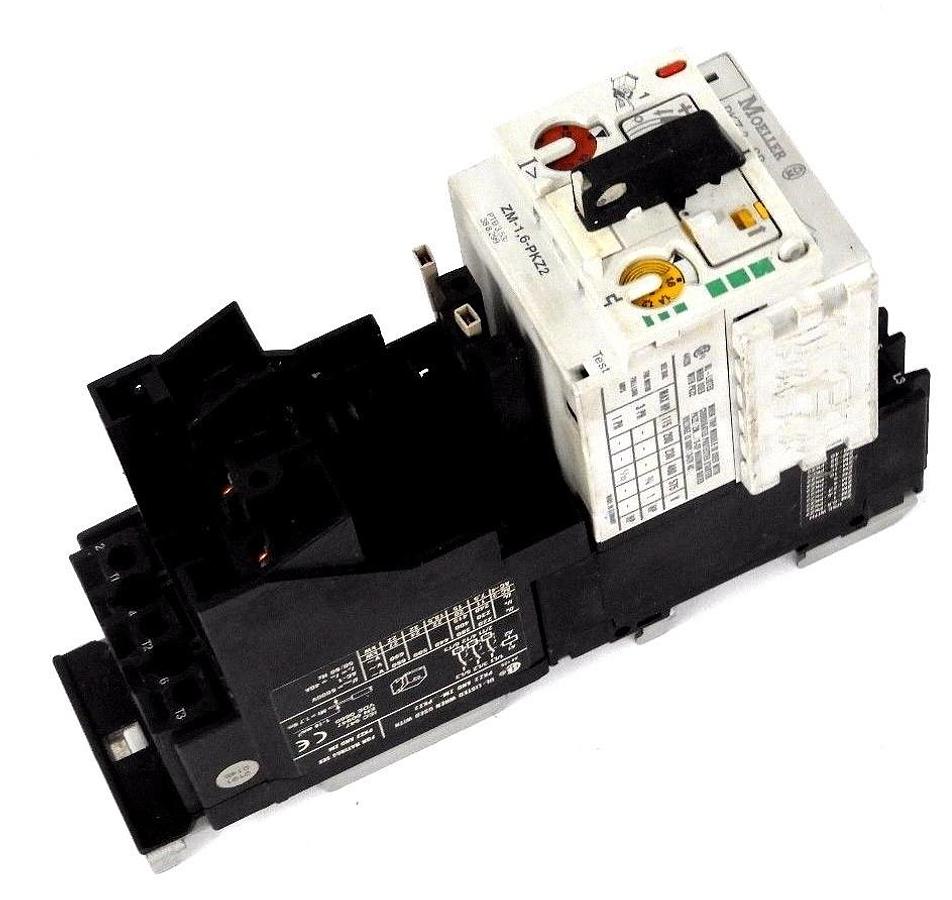 Used MOELLER PKZ2-SP BASE W/ ZM-S-SP MOTOR PROTECTOR S-SP-PKZ2 CONTROL